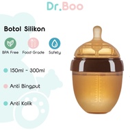 Dr.Boo Piko Bello Chocolate Milk Bottle Silicone Baby Milk Bottle Anti-Colic Wide Neck Bottle BPA Fr