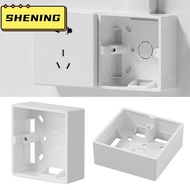 SHENING23 Switch Socket Box, 86 Type 33/50mm Switch Installation Box, White PVC Wall Surface Junctio