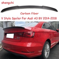 A3 V Style Carbon Fiber Rear Trunk Spoiler Wings For Audi A3 RS3 8V Sedan Spoiler duck tail 2014-201