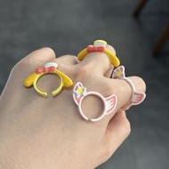 Sweet Duffy Bear Cake Ring Cute Cartoon Niche High-value Open Ring Girlfriend Girlfriend Ring 4c7lxs