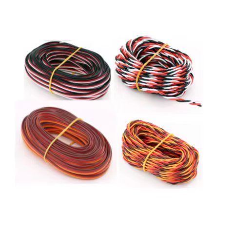 5 Meters 16 feet 20AWG JR Futaba Servo Extension Cable Wire 100 Cord/0.08TS OD1.7 Lead Extended Wiri