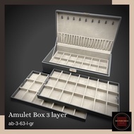 JEWELRY & AMULET BOX กล่องใส่ทองคำ/ใส่พระ 3 ชั้น 63 ช่อง