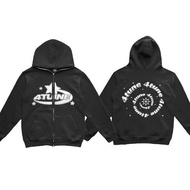 New Trendy Men's Full Face Zipper Sweatshirt American Retro Y2K Sweatshirt Men Casual Jacket