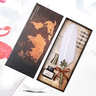 European Retro Feather Pen Set Business Gifts Goose Feather Gift Pen Dip Pen Ink Pen Insert Pen Read