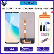 【QuickScreen】For VIVO Y33s / Y76 5G / Y74s/ Y76s With Frame LCD+ Kit Alat Percuma Paparan Skrin Sent