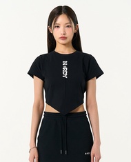 NERDY - Áo croptop nữ cổ tròn tay ngắn Scarf Point PNEU24ST18-01