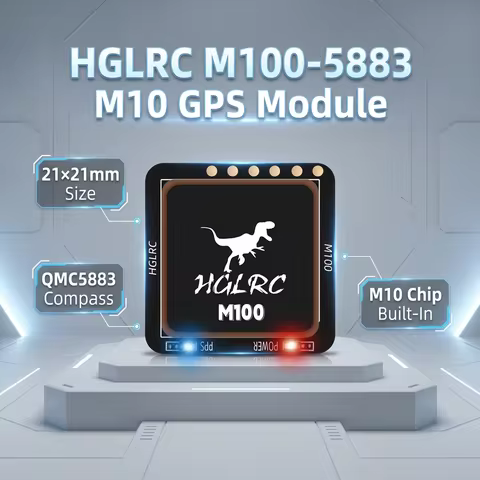 HGLRC M100-5883 M10 GPS Module Built-In QMC5883 Compass Ceramic Antenna LED Indicator For F4 F7 AIO