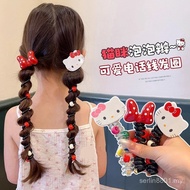 Children Cute Cartoon KT Cat Phone Line Hair Ring Hair Accessories Girls Bubble Braid Handy Tool Hai