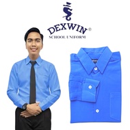[DEXWIN] BAJU KEMEJA BIRU SEKOLAH KAIN LICIN KOSHIBO/ LENGAN PANJANG