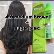 bundle 4.0 medium brown hair color set and super plex 10ml