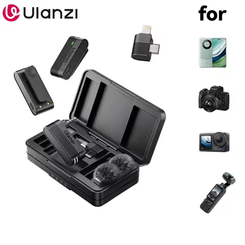 Ulanzi A100 Microphone Smartphone Wireless Lavalier Mic for iPhone 16 15 12 Xiaomi Samsung Dji Actio