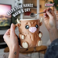 ROWAN1 Ice Cream Pint Holder, Leak Proof  Printing Ice Cream Pint Rack, Cute Insulated Highland Cow 