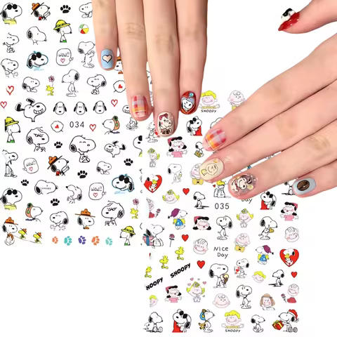Miniso Cartoon Snoopy Nail Stickers Sanrio Cartoon Hello Kitty Stickers For Nails Kuromi Melody Nail