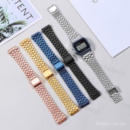 Colorful Retro Stainless Steel Strap Adapt to Casio Small Square A158 A168 SGW400 F91W F84 F108 AE12