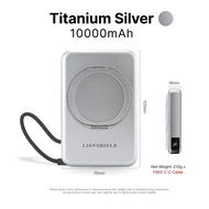 (MY) LionShield 3C/CCC Certified PD 20W Alvario Magnetic Powerbank 10000mAh Built-in Cable Wireless 