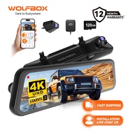 WOLFBOX G900 PRO Dash Cam 4K+2.5K Car DVR Voice Control 5GHZ WI-FI and GPS Video Recorder Front and 
