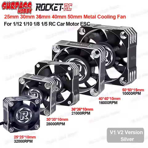 Rocket-Rc 30x30mm 40x40mm 36x36mm 50x50mm RC Motor Cooling Fan 25x25mm 30x30mm ESC Fan 3010 4010 Met