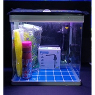 Mini Aquarium Set / Nano Aquarium Set/Built In LED Pump Filter Aquarium Set /Akuarium Kaca Ikan/Aquarium Set