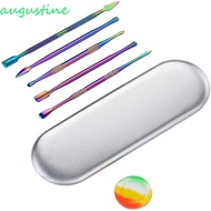 AUGUSTINE Ceramics Carving Supplies Scraper 5/6 Pcs Carver Protective Metal Case Rainbow Color with 
