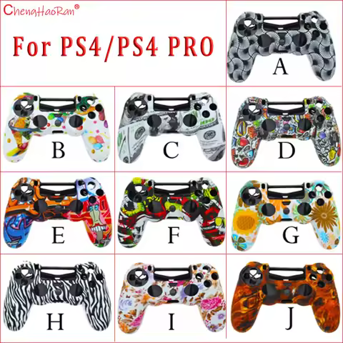1PC For PS4 Slim PS4 Pro Silicone Cover Game Console Controller Handle Painted Silicone Skin Protect