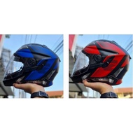 Zeus Helmet ZS613C MBLK AJ14 RED/BLUE