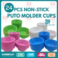 Homeflix 24pcs Puto Molder Cup Set Durable Plastic Molder for Puto Cheese, Kutsinta, Leche Flan Use