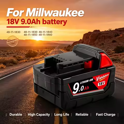 New 18V 5.0/6.0/9.0Ah power tool battery For Milwaukee 18V battery M18B5 48-11-2402 48-11-2411 48-11