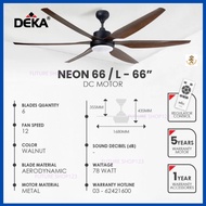 ceiling fan Deka+ NEON66LED 66 inch 6 Blades A.B.S Remote Control Ceiling Fan with LED Kipas Siling 