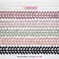 Charisma Guipper Lace AGL 847 - Embroidered Zipper Lace for Clothing / Width 2cm / Price Per 1 Roll 