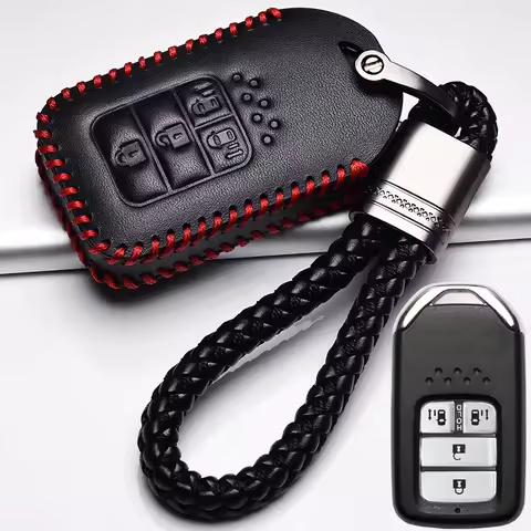 Leather Key Cover Car Remote Key Case For Honda 2016 2017 2018 CRV Pilot Accord Civic honda pilot Fi