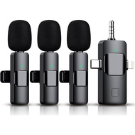3 in 1 Wireless Lavalier Microphone for,, Android, Camera,12-Hour Battery, mini Noise Reduction Reco