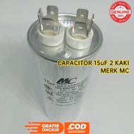 MC CAPACITOR AC REFRIGERATOR FREEZER 15UF 2 FEET ROUND CAPACITOR 15 UF 2 PIN