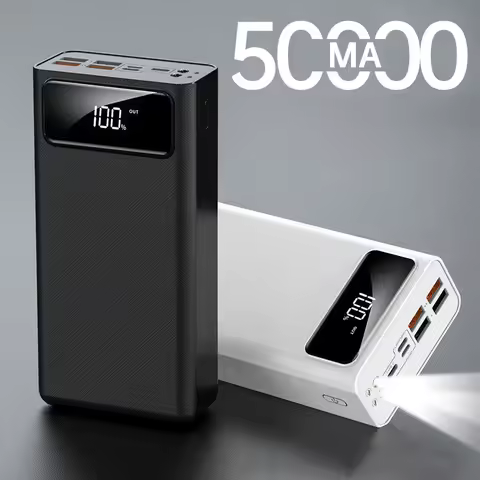 JayoWade High Capacity 50000mAh Power Bank With USB Port Battery 40000mah 30000mah PowerBank Flashli