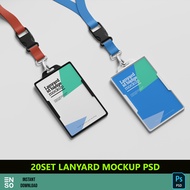 20-Set PSD Lanyard ID Badge Mockup | Editable Photoshop Mockup Template (SW190)