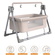 Baby electric rocking chair Balance Bouncer Cradle Rocking Chair Baby Electric Auto-Swing Bed Infant Toddler Sleeping Rocker Cot Cradle Space Safe Crib Children Music Cradle Swing