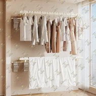 尚野家 - 壁掛式折疊晾衣杆【1個|單杆長度120cm|可貼牆折疊|鑽牆打孔式安裝】室內外陽臺側裝晾衣架 牆上固定式曬衣杆掛衣杆 多功能可折疊衣架晾曬架 鋁合金曬被架 可摺疉家用掛衣桿 浴室掛衣架- 