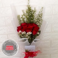 bucket bunga mawar merah/mawar asli/bunga wisuda mawar/buket bunga