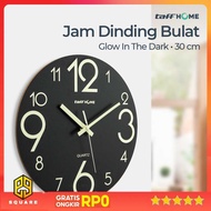 TaffHOME Round Quartz Luminous Glow in The Dark Wall Clock 30cm - Win31 Original 99 Square