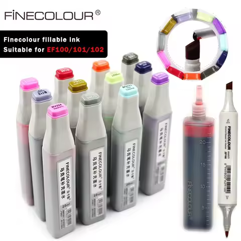 Finecolour Oily Alcoholic Marker Ink EF100/101/102 Universal 20ML Replenishing/Supplement/Fillable L