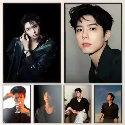 Actor Park Bo-gum Painting Calligraphy Canvas Poster Wall Art for Living Room Bedroom Cafe Decor Gif