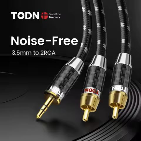 TODN RCA Cable HiFi Stereo 3.5mm to 2RCA Audio Cable AUX RCA Jack 3.5 Y Splitter for Amplifiers Audi