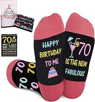 70th Birthday Gifts for Women, Novely Socks with Pop Up Greeting Card and 70 year old Poster Anniver