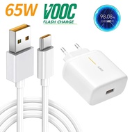 65w Vooc Charger 6.5a Usb Type C Super Fast Charge Cable Superdart For Realme 9 Pro Gt Neo 2 3 Oppo Find X5 X3 Reno 8 7 6 5 A 5g