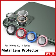 WUJU Metal Full Cover Tempered Glass Camera Lens Protector Compatible For iPhone 11 12 13 14 Pro Max Mini Plus HD Tempered Glass Circle Camera Screen Protector