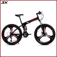 MACCE 20 Inch 21 Speed Folding Bicycle 24/26 Inch Mountain Bike Adult Variable Speed Double Disc Brake Foldable Bicycle