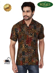 Sonali - Men'S Kurta / Jippa / Shirt - Batik Style (Mirrors) Q1402