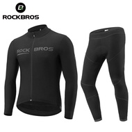 ROCKBROS Cycling Jersey Suit Autumn Winter Long Sleeves Jacket Riding Men Women Clothing Set Windproof Breathable Keep Warm
