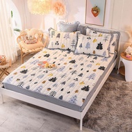 【JJT】Thickened Mattress Protector Cotton Bedcover Bed Sheet Queen Size
