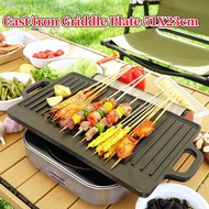 KKBB-Cast Iron Griddle Plate 51*23cm กระทะย่างสี่เหลี่ยมยาว สองด้าน Reversible Cast Iron Grill/Gridd