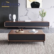 Fanenso Tv Console Straw Nordic Living Room Cabinet Modern Minimalist Coffee Table Combination Set High-foot Style Integrated Floor FA16